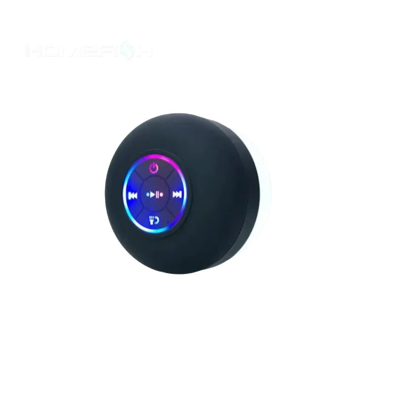 AquaBeat Mini: Waterproof LED Bluetooth Speaker with Powerful Sound & Suction Cup Mount